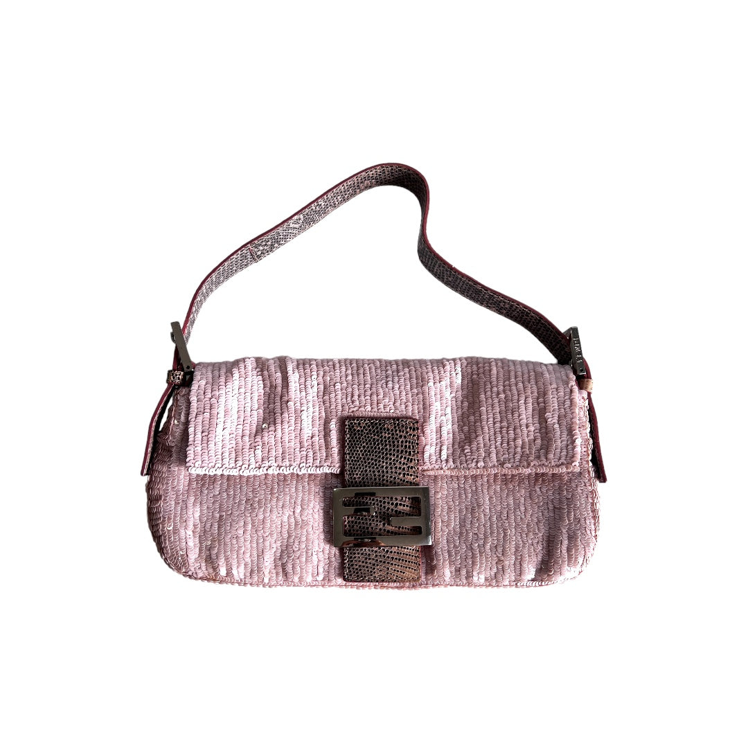 Fendi Vintage Fendi pink sequin baguette