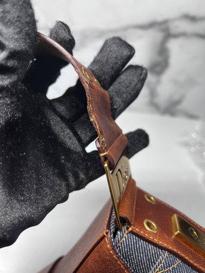 Dior denim punk shoulder bag