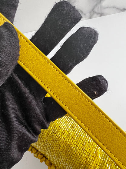 Vintage fendi yellow beaded baguette
