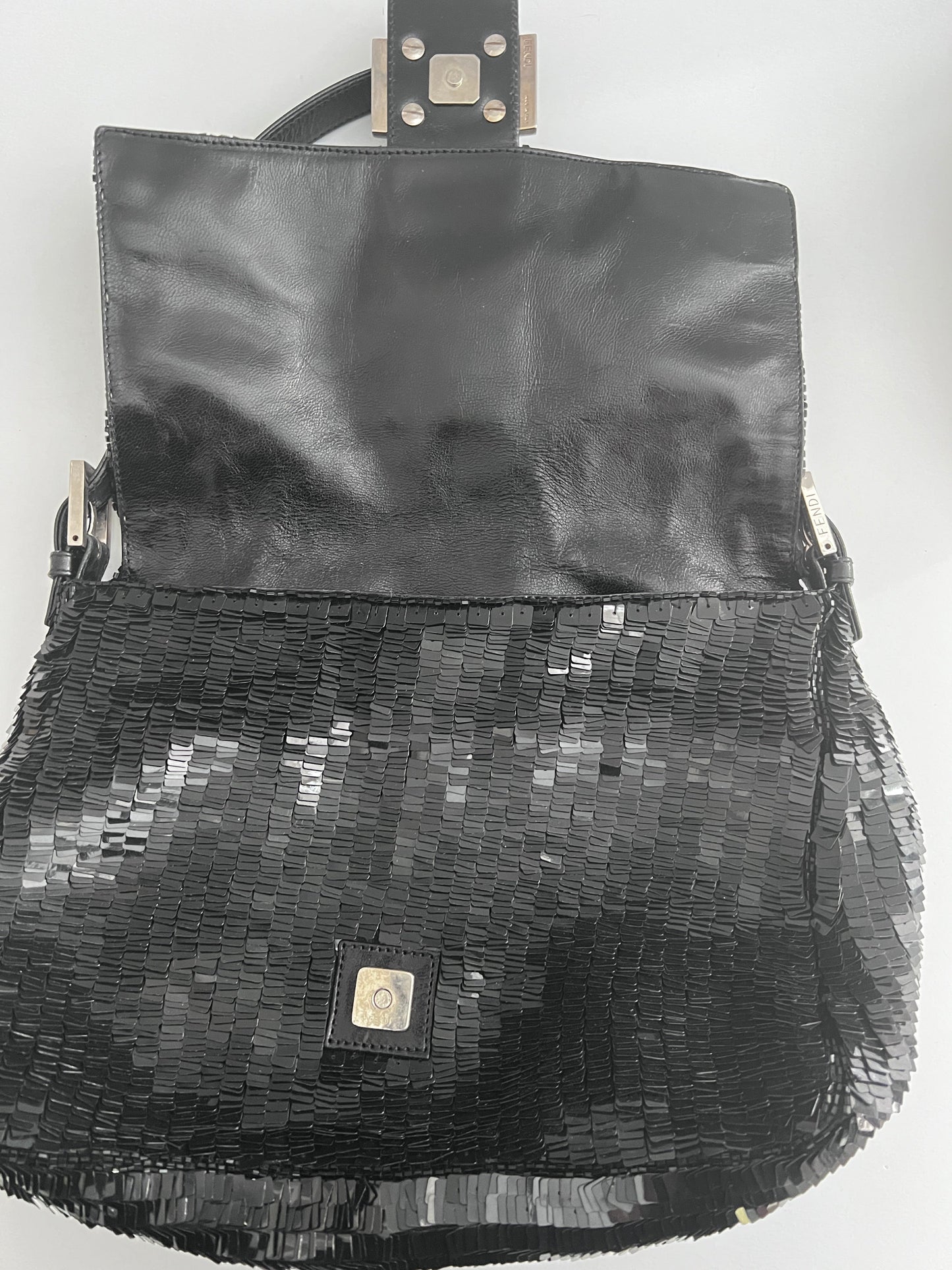 Fendi Black sequin Mamma baguette