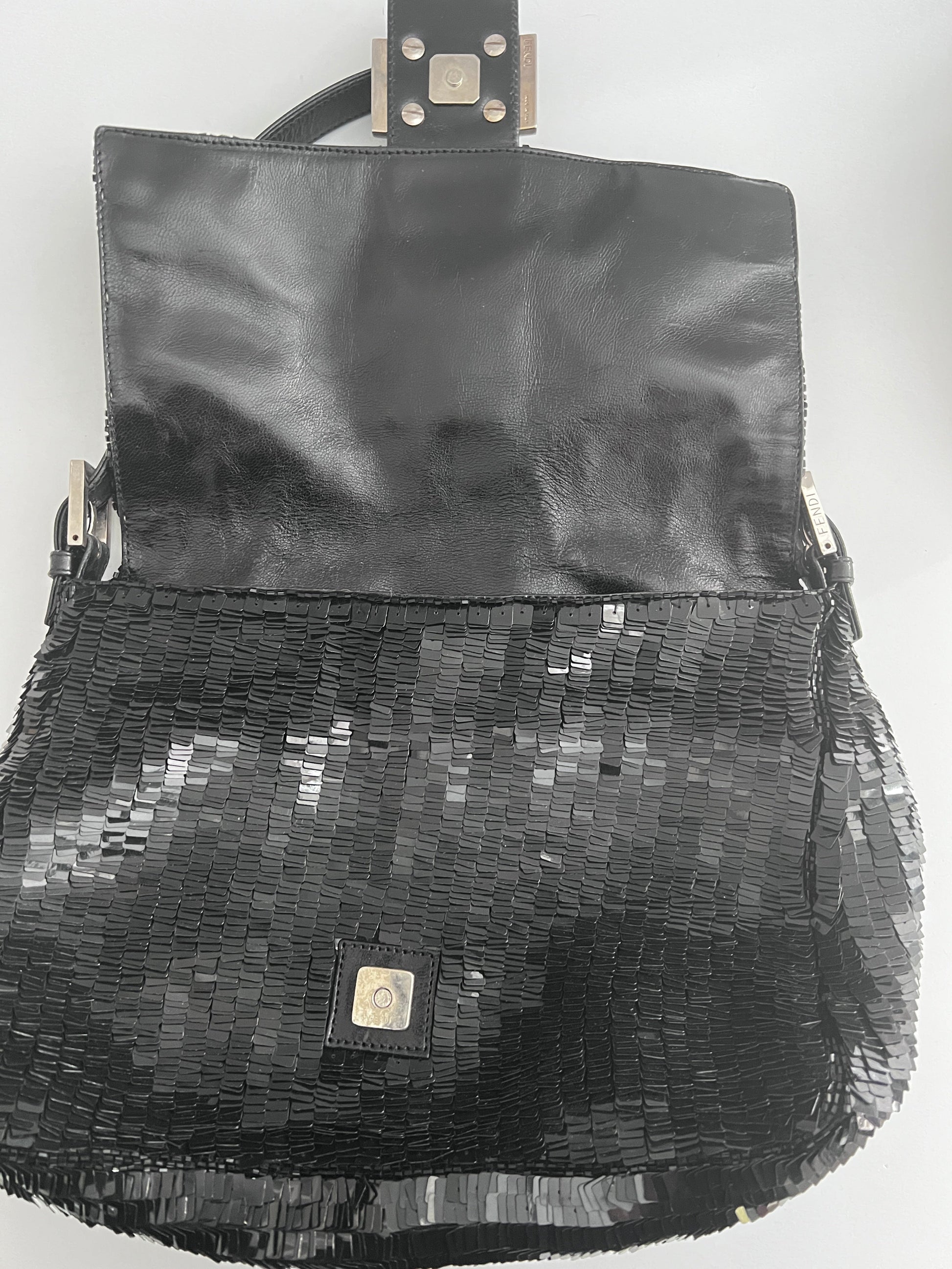 Fendi Black sequin Mamma baguette