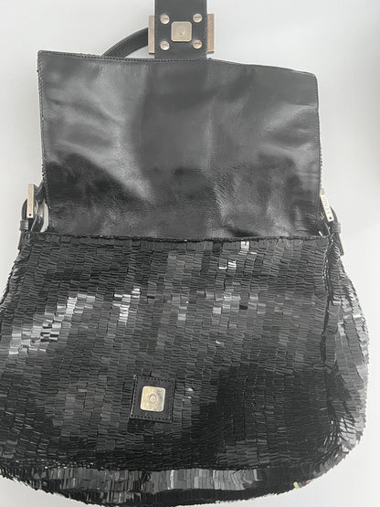 Fendi Black sequin Mamma baguette