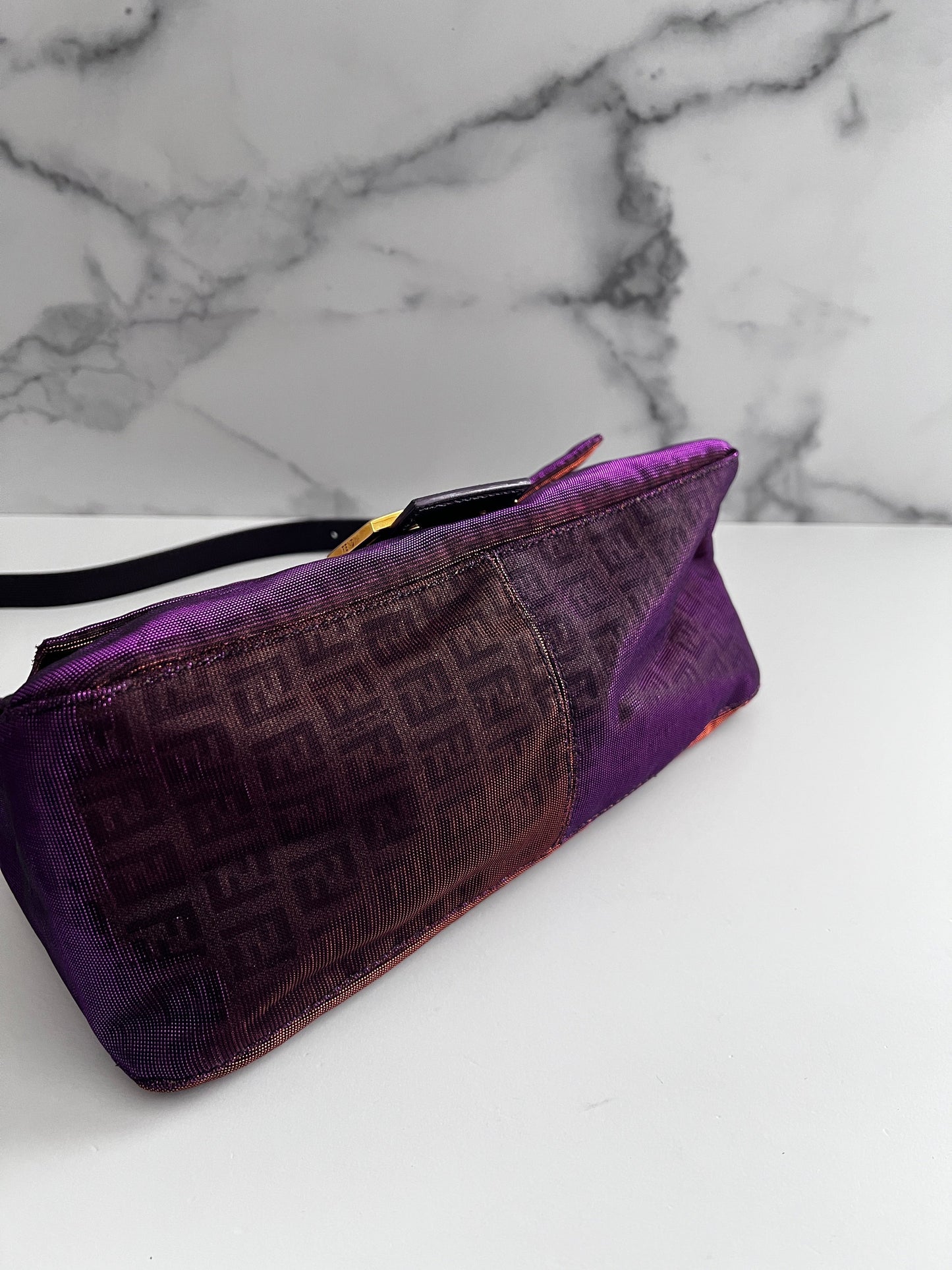 Fendi baguette purple mamma zucchino shoulder bag