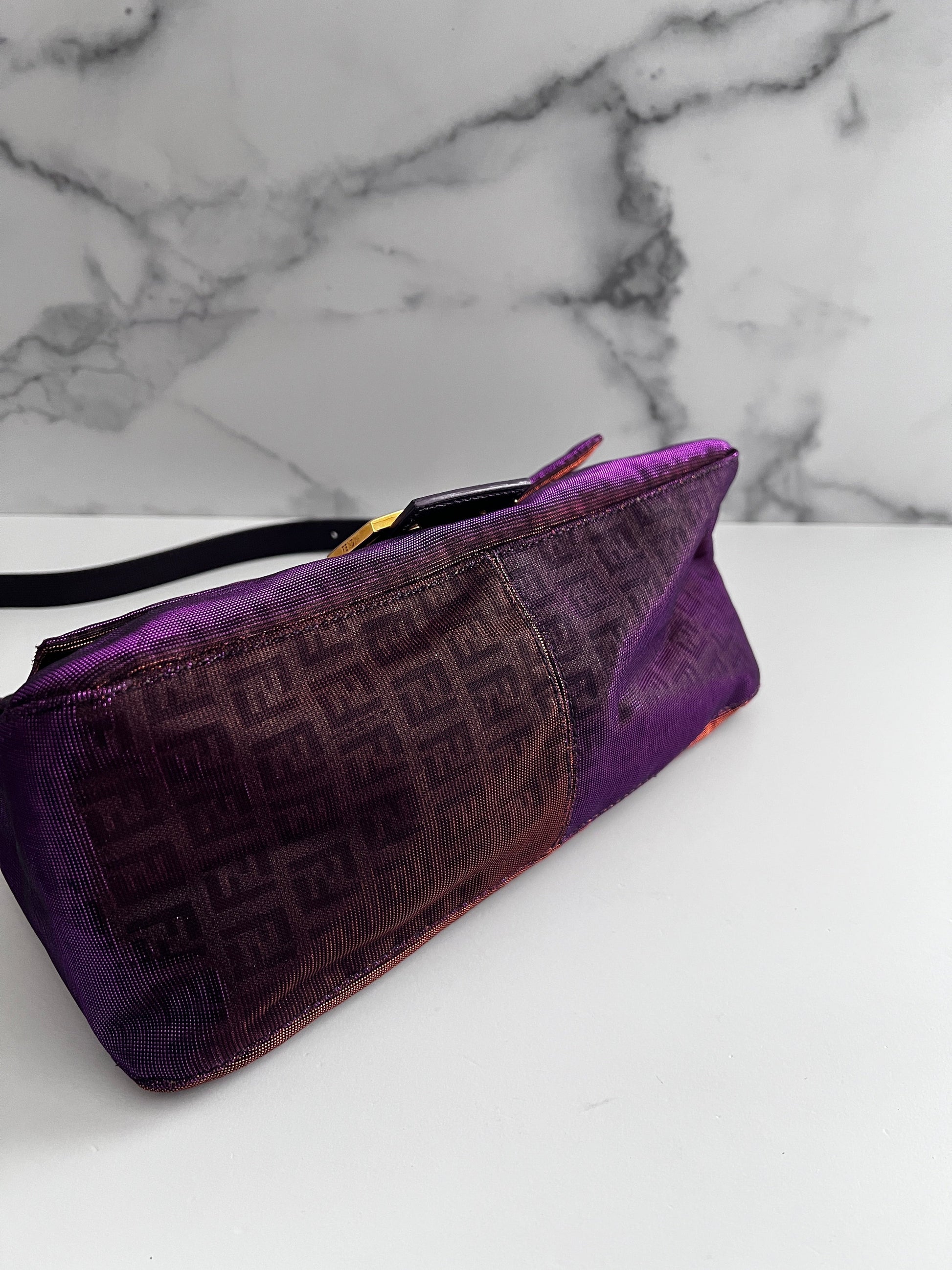 Fendi baguette purple mamma zucchino shoulder bag