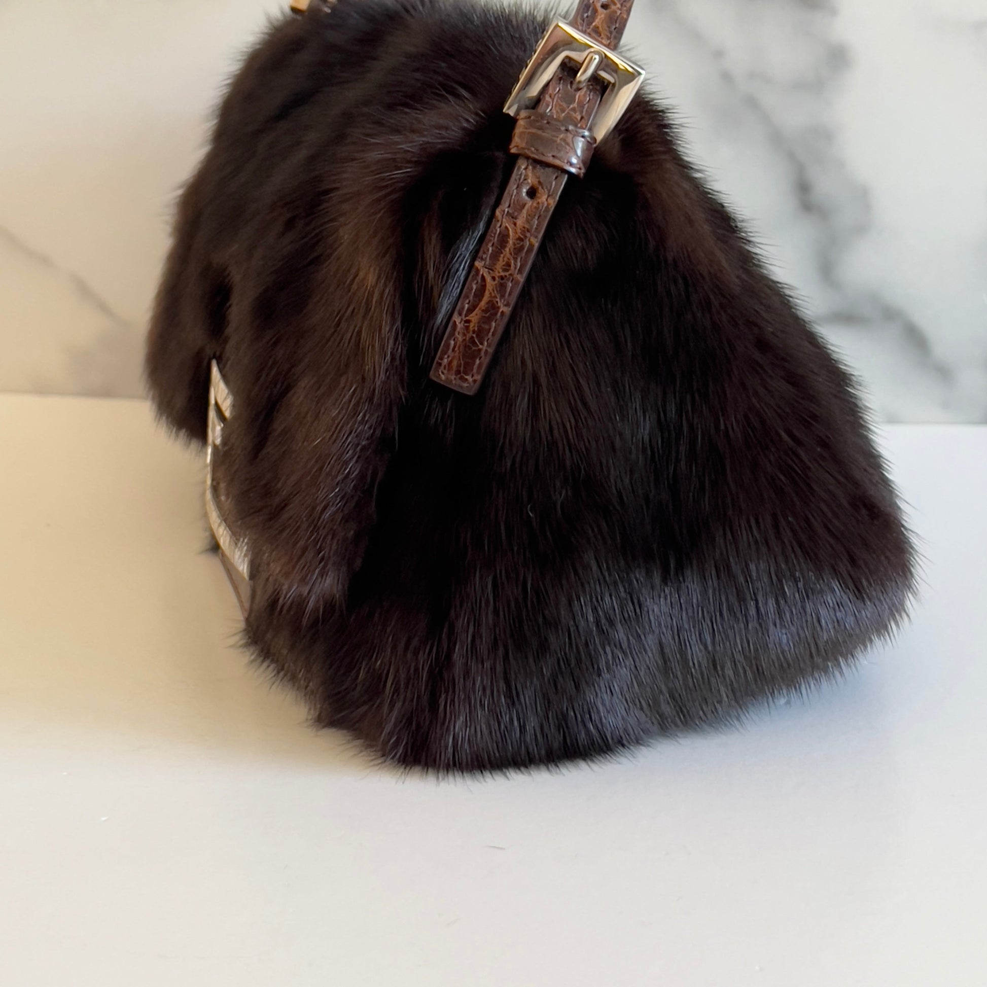 Vintage Fendi Mink Fur Mini Mamma Baguette