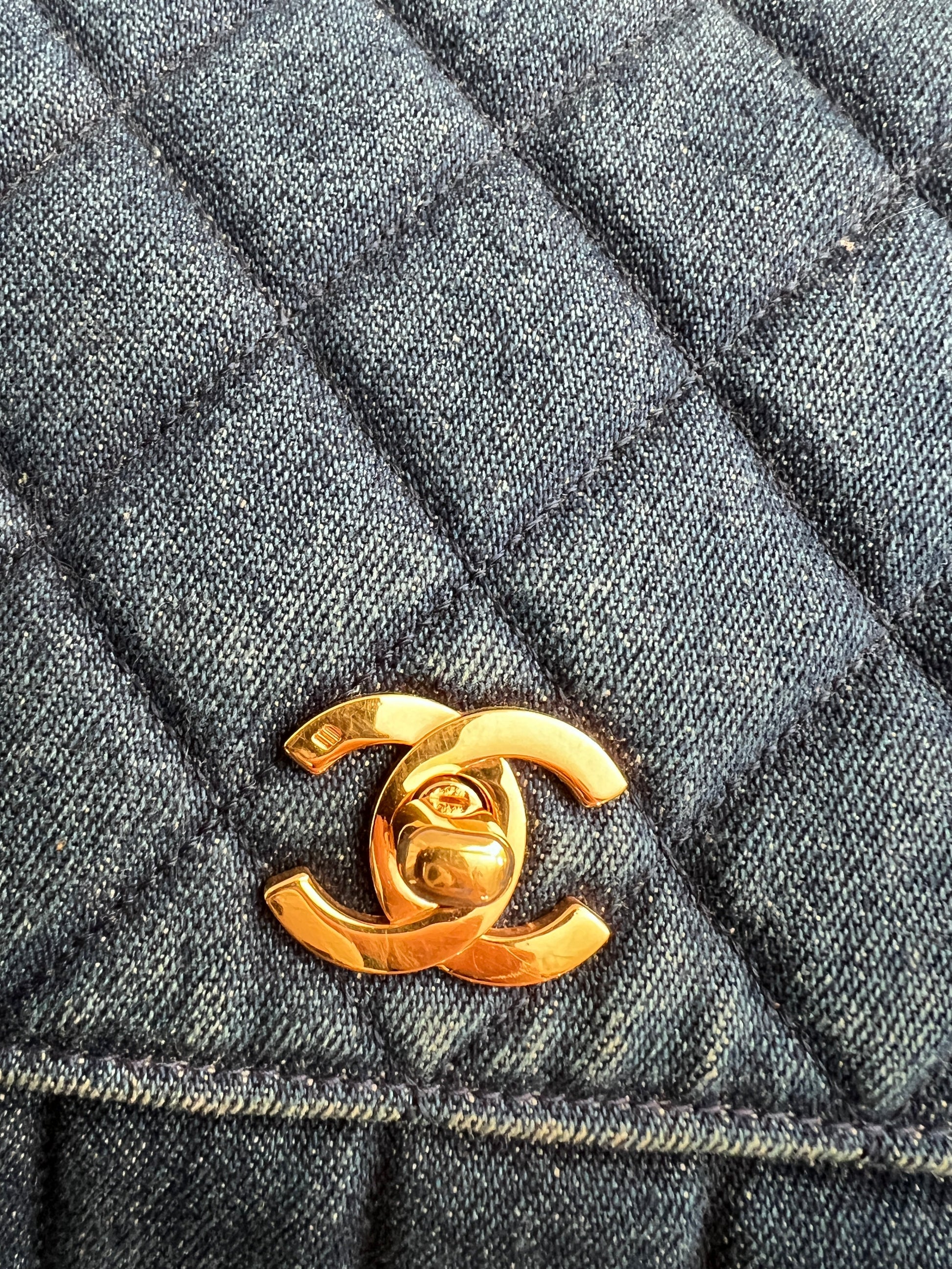 Vintage Chanel denim falp bag
