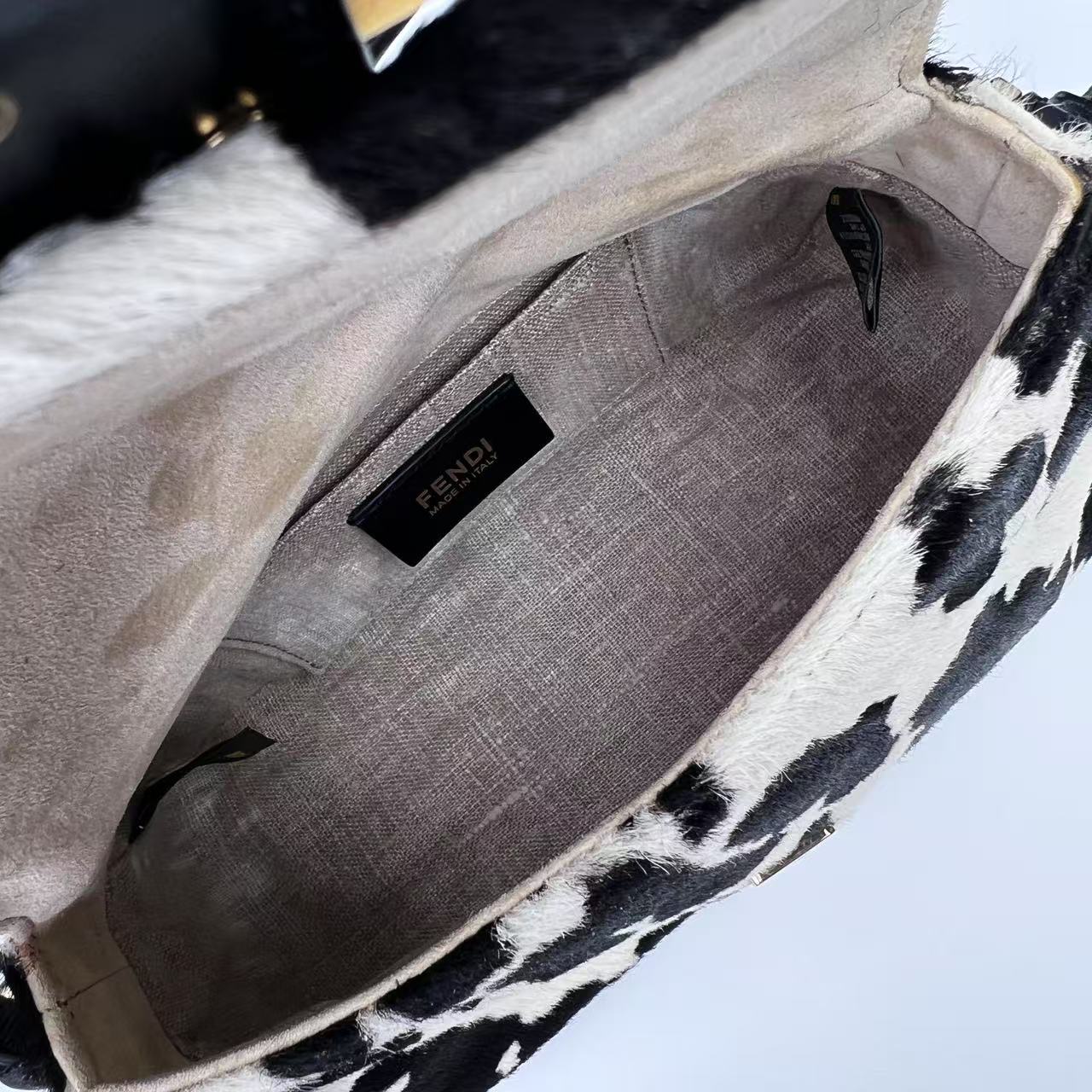 Fendi baguette mini mamma pony hair shoulder bag