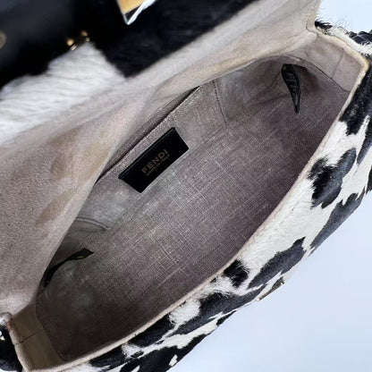 Fendi baguette mini mamma pony hair shoulder bag
