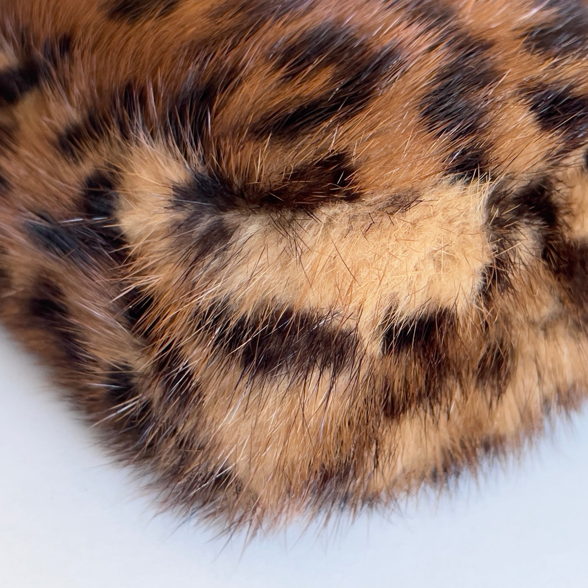 Vintage Fendi Cheetah Print Mink Fur Baguette