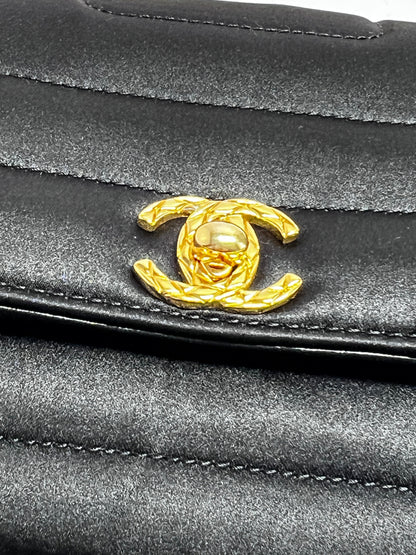 Vintage Chanel mini rectangular satin flap bag