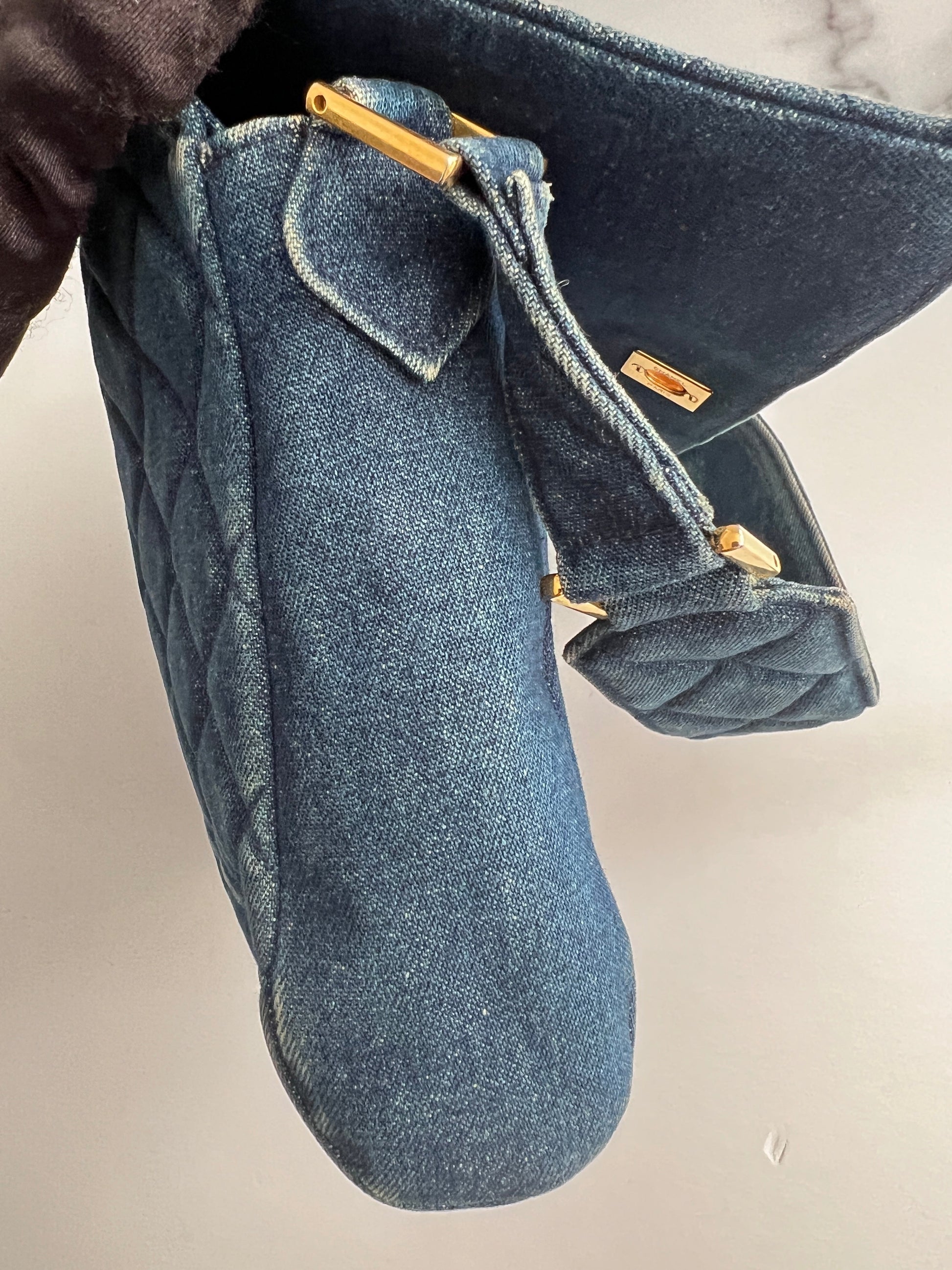 Vintage Chanel denim falp bag