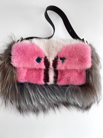 Fendi mink & fox fur baguette