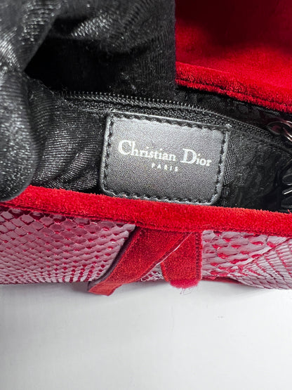 Vintage Dior red Python with suede saddle