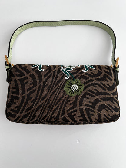 Fendi embroidered zucca baguette 1997