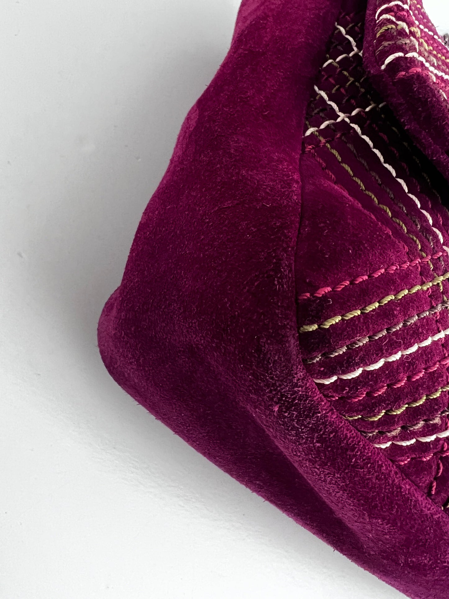 Chanel burgundy suede quilted flap bag