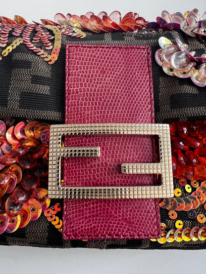 Vintage Fendi embroidered zucca baguette 2004