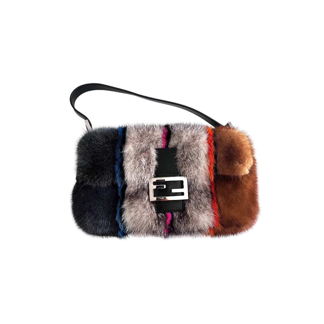 Fendi Fendi mink strip baguette