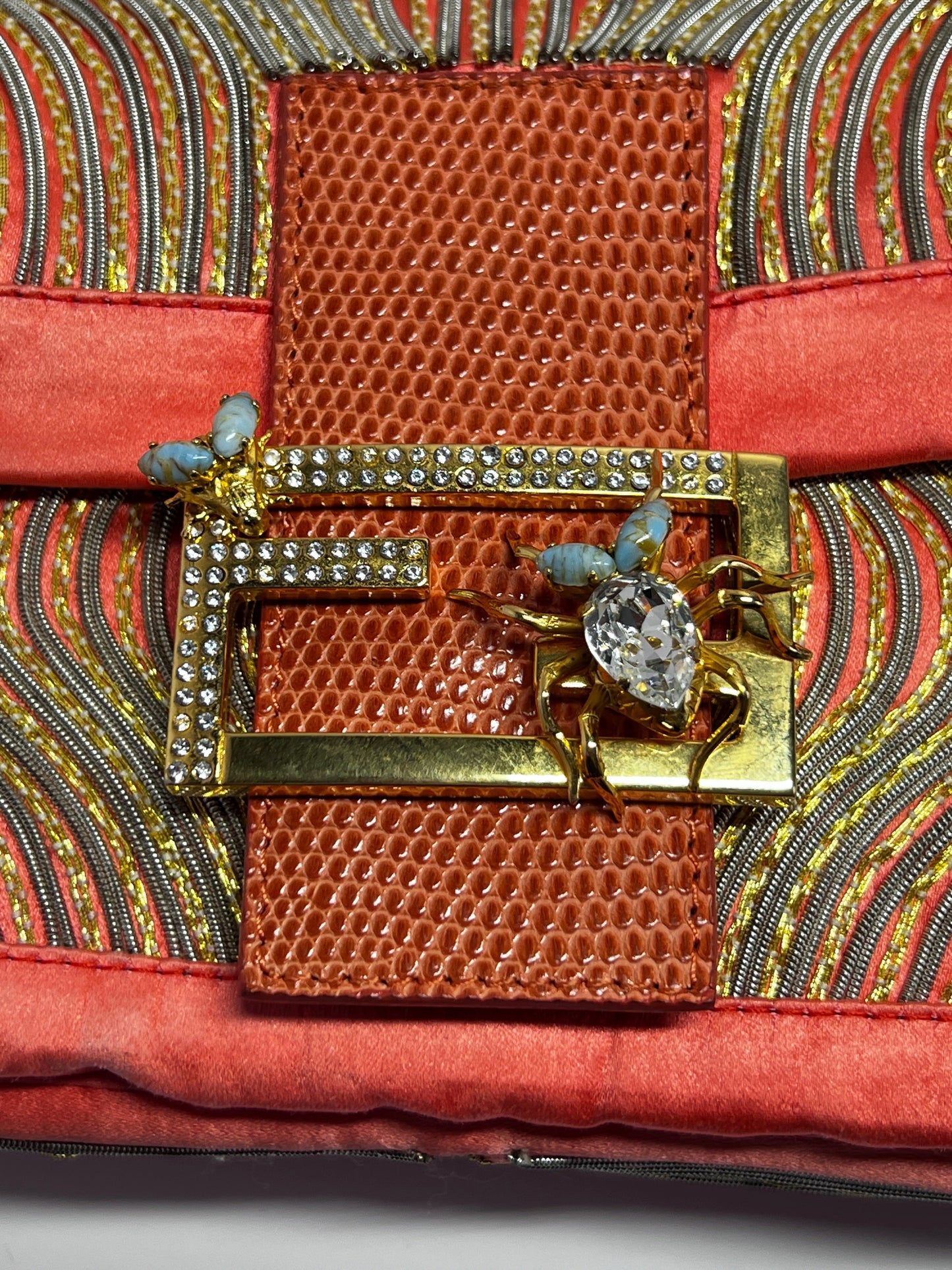 Vintage Custom Fendi Baguette - Tropical Insect Embroidery