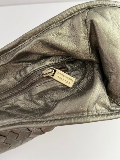 Bottega Veneta silver gray Leather Shoulder Bag
