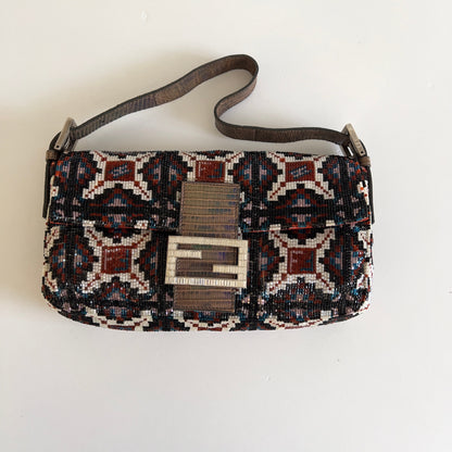 Vintage Fendi Geometric Beaded Baguette