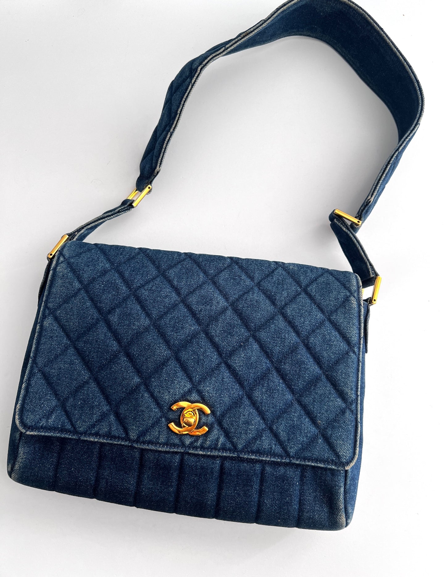 Vintage Chanel denim falp bag