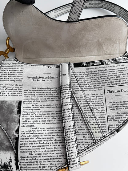 Pre-Owned Dior calfskin newspaper saddle bag