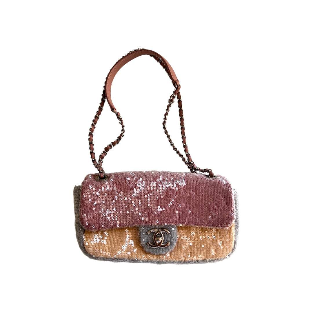 Chanel Chanel waterfall sequin small size flap bag