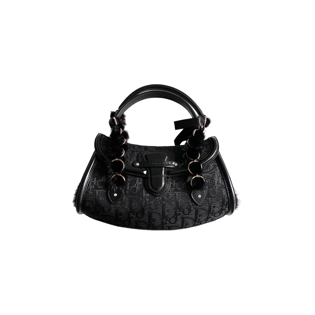 Dior Dior mink fur decorate small punk bag