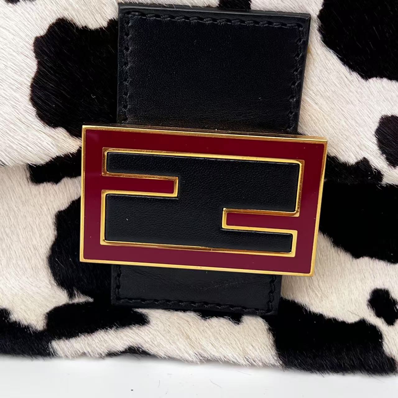 Fendi baguette mini mamma pony hair shoulder bag