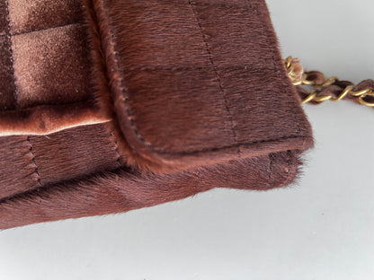 Chanel pony hair & velvet chocolate bar flap bag