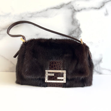 Vintage Fendi Mink Fur Mini Mamma Baguette