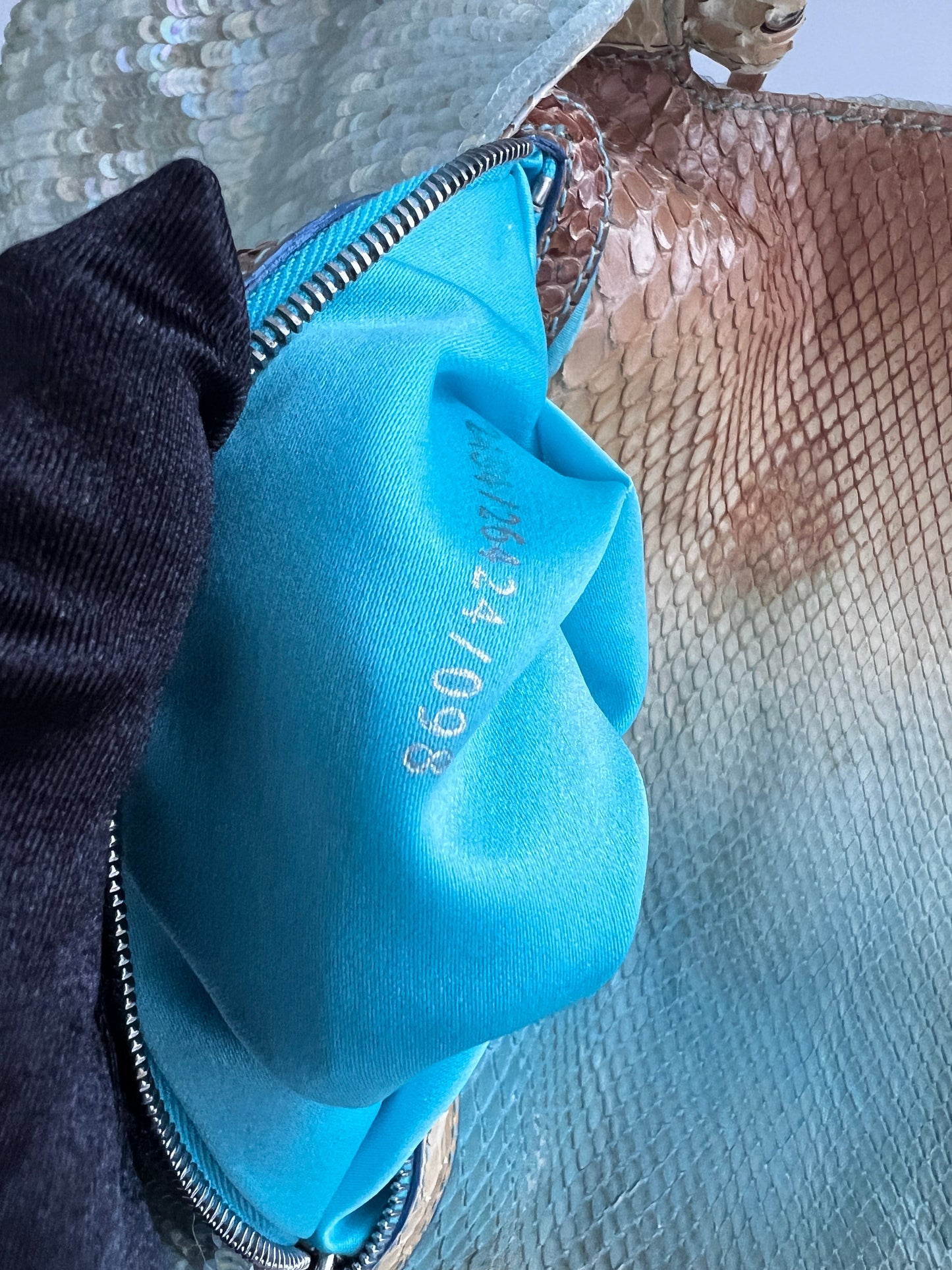 Vintage Fendi Mint Sequin Baguette