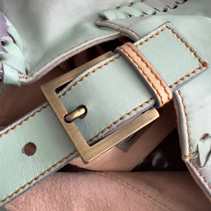 Vintage Fendi XXL Pastel Rainbow Whipstitch Baguette-A