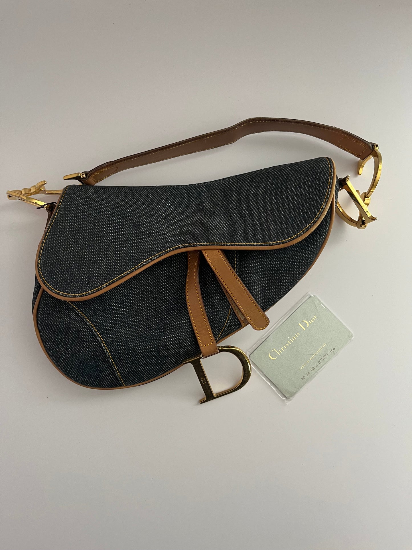 Dior saddle Jean leather gold hardware shoulder bag
