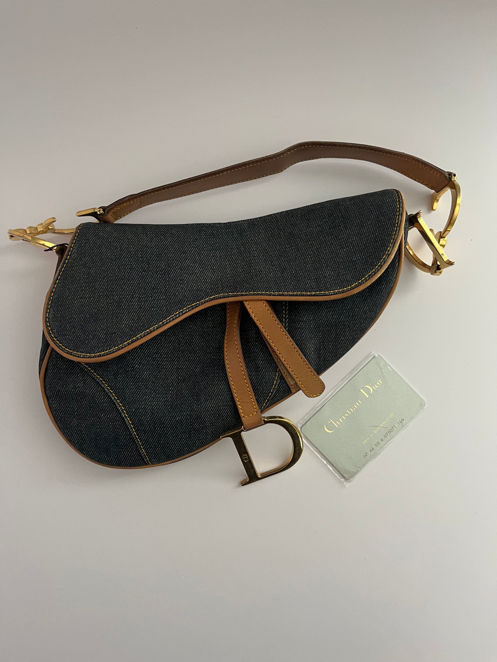 Dior saddle Jean leather gold hardware shoulder bag