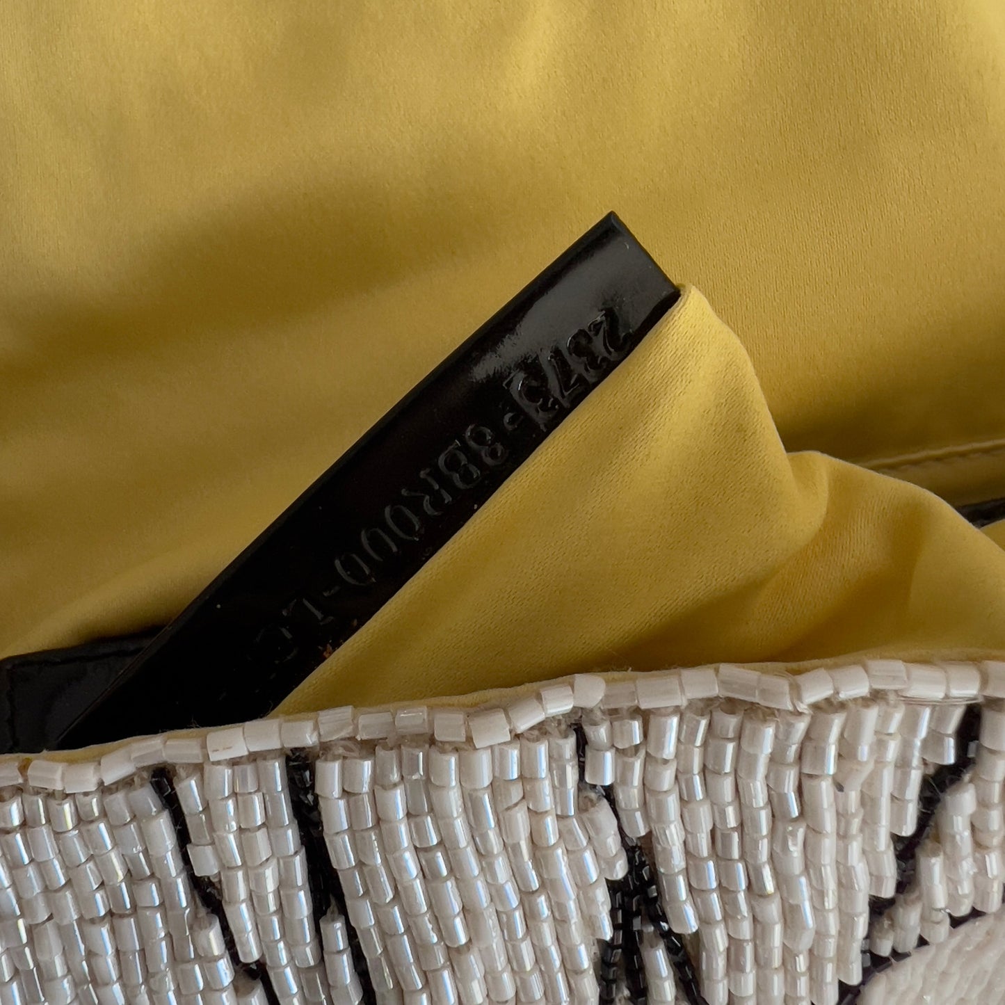 Vintage Fendi White& Black “Spider web”Beaded Baguette Rare