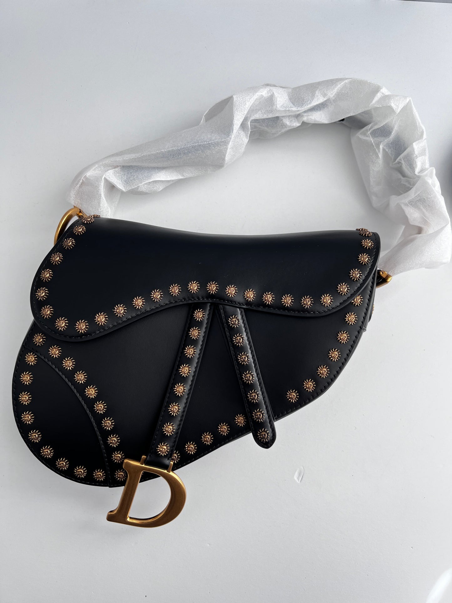 NWOT! Dior black studs saddle bag from 2024 collection
