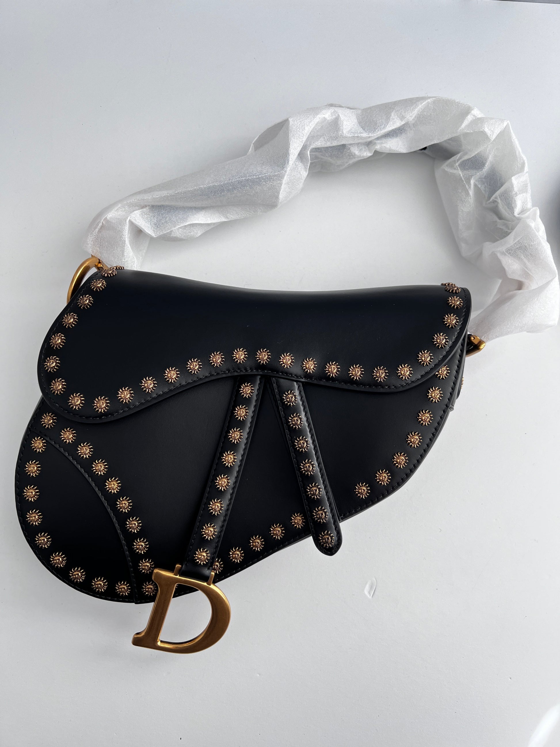 NWOT! Dior black studs saddle bag from 2024 collection