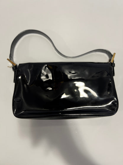 Fendi black patent baguette