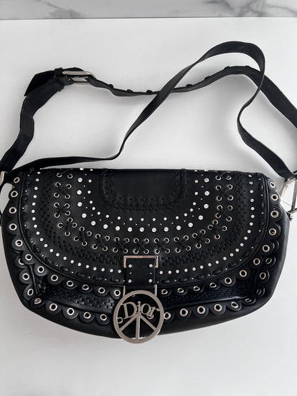 Vintage Dior love&peace limited edition leather shoulder bag