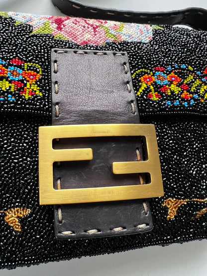 Fendi Baguette Cross stitch beaded shoulder bag