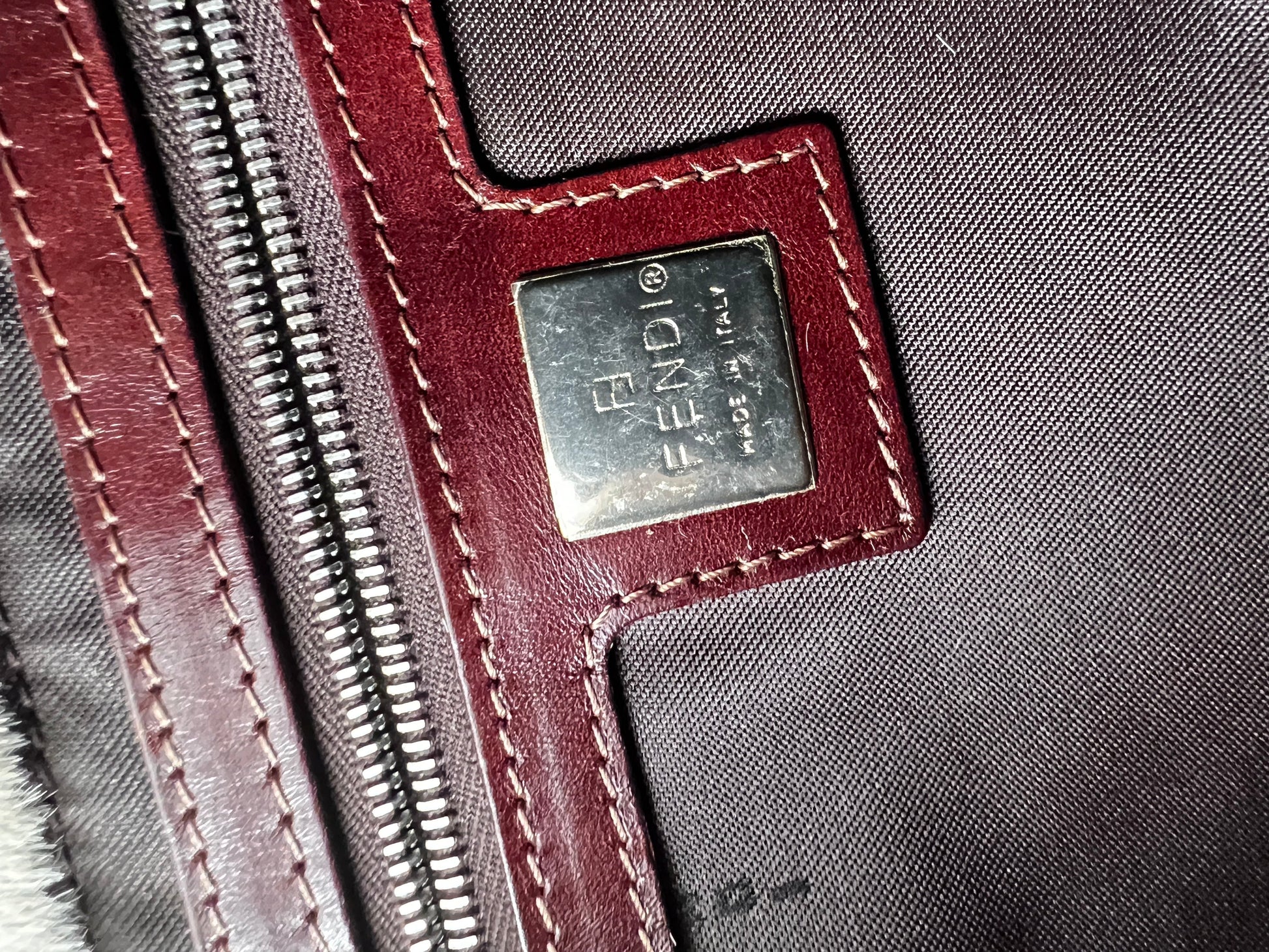 Vintage Fendi cow hide hair baguette