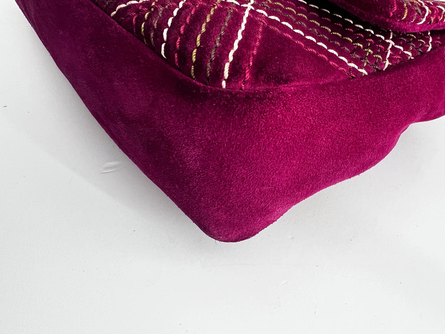 Chanel burgundy suede quilted flap bag