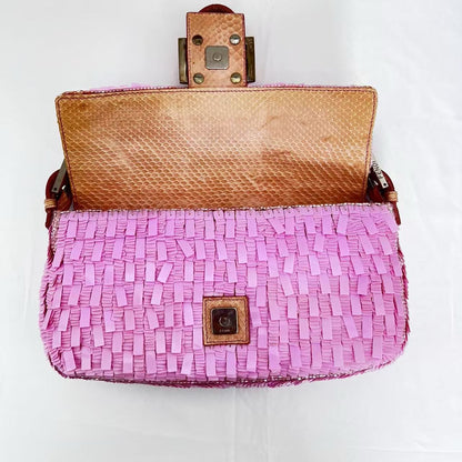 Vintage Fendi Pink Sequin Baguette