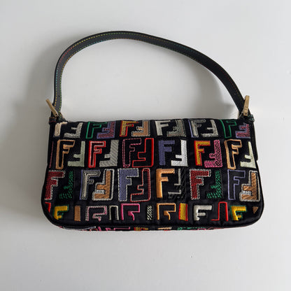 Fendi Multicolor Embroidered FF Baguette