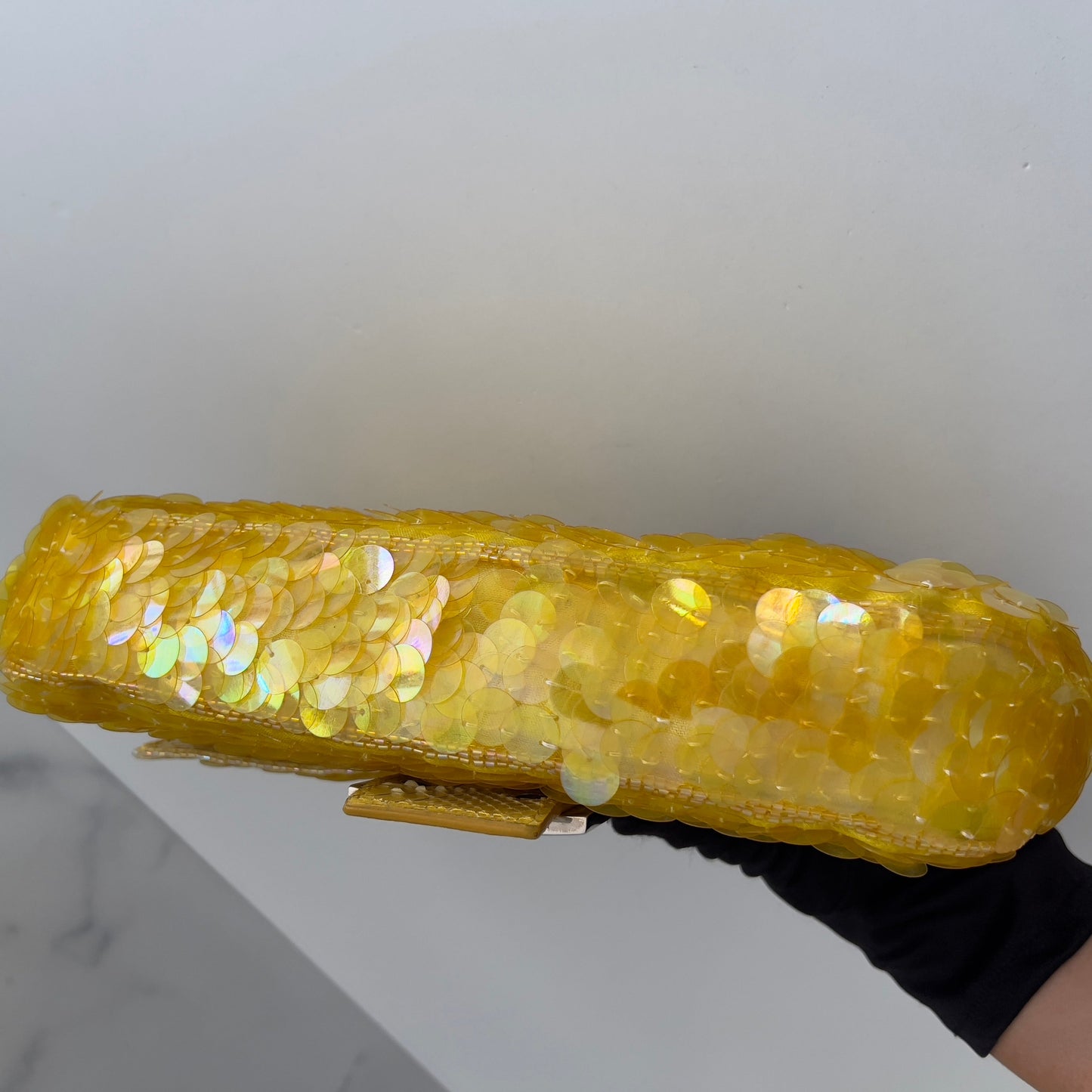 Vintage Fendi Yellow sequin Baguette