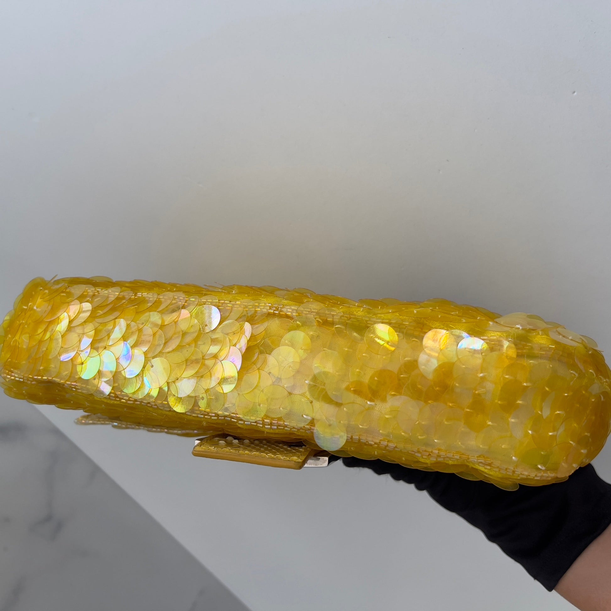 Vintage Fendi Yellow sequin Baguette