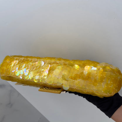 Vintage Fendi Yellow sequin Baguette