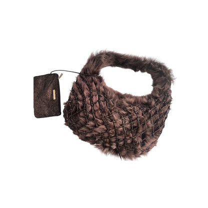 Bottega Veneta fur hobo woven bag