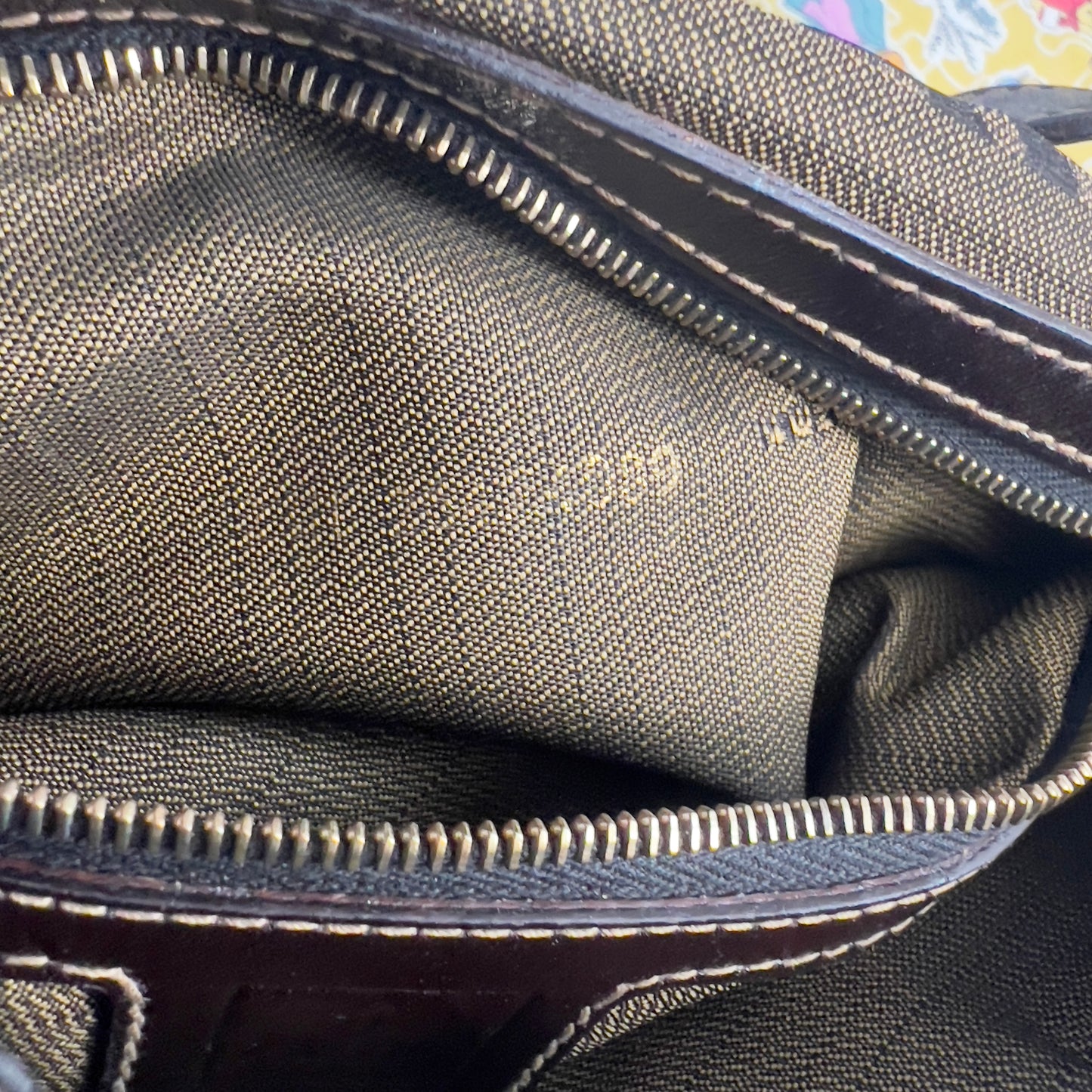 Vintage Fendi Gold-tone Hardware Zucca Baguette